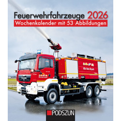 Wochenkalender Feuerwehrfahrzeuge 2026